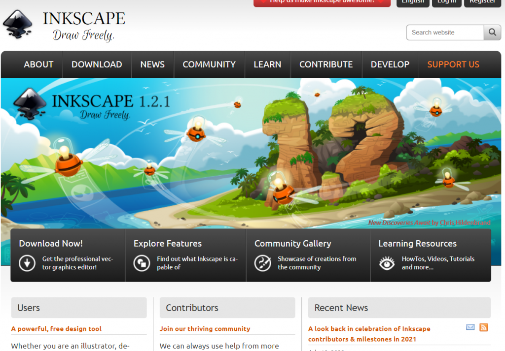 inkscape web main page