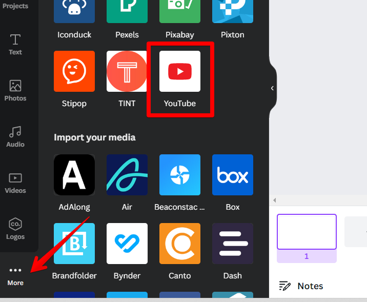 insert youtube video in canva presentation