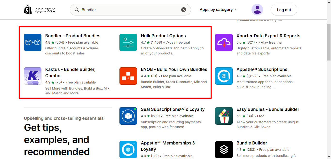 Install Shopify app product bundler for convenient bundling