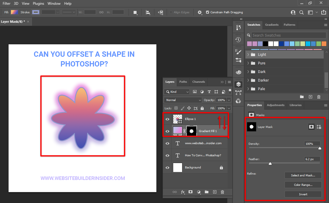 Interchange the position of shape and fill layer then adjust the settings of your new offset fill to your preferences