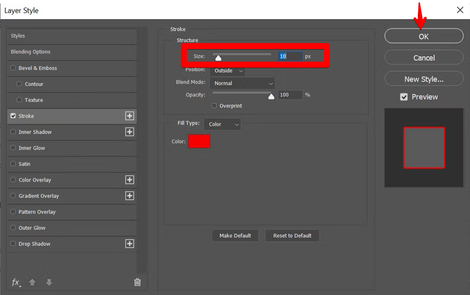 layer dialogue box