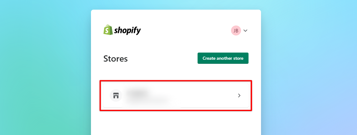 Log in to Shopify account