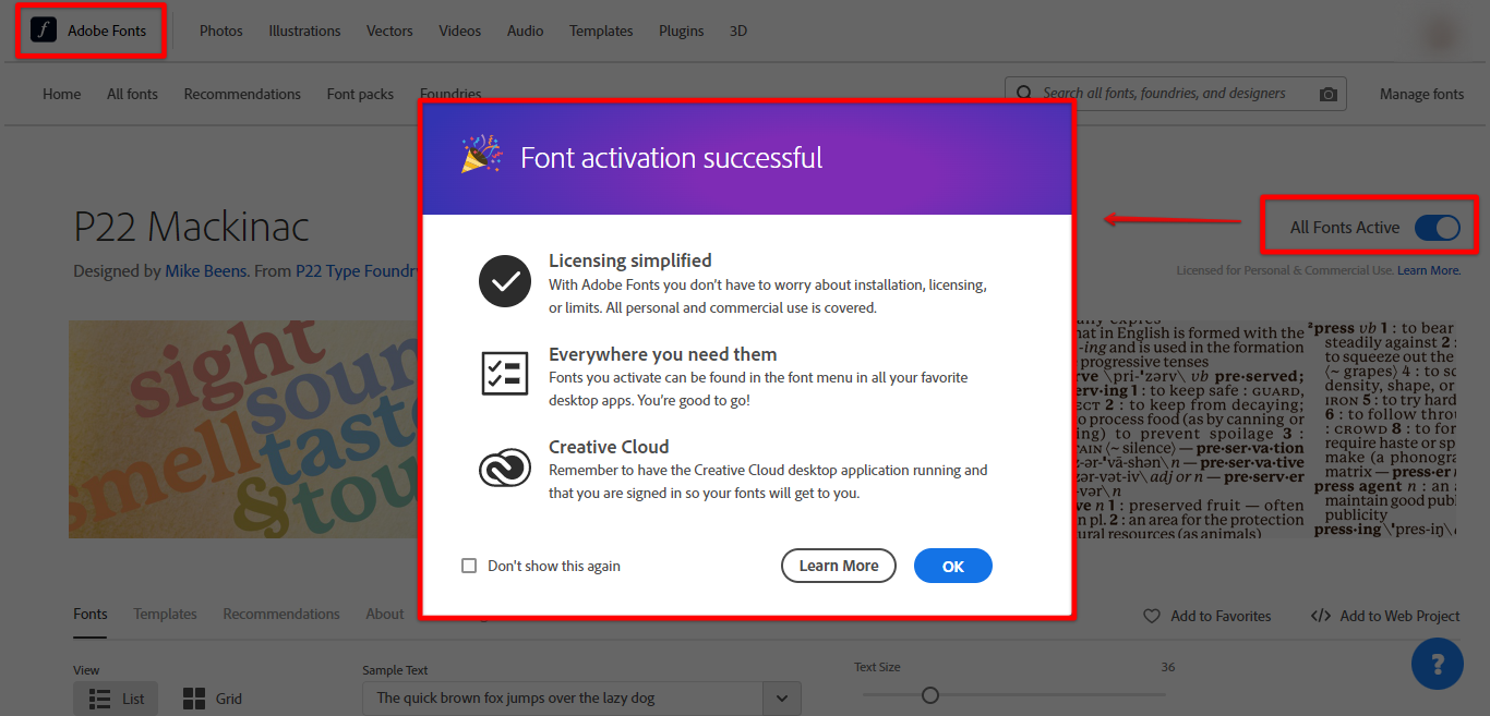 Make sure to activate adobe fonts first so it will sync successfully in adobe creative cloud and other desktop app such as Canva