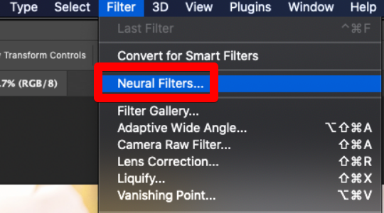 neural filters in Adobe Photoshop