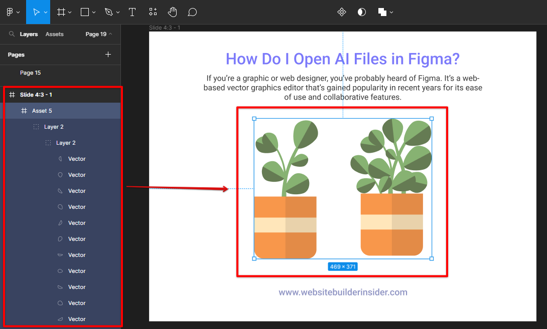 Place the AI SVG format to your Figma canvas