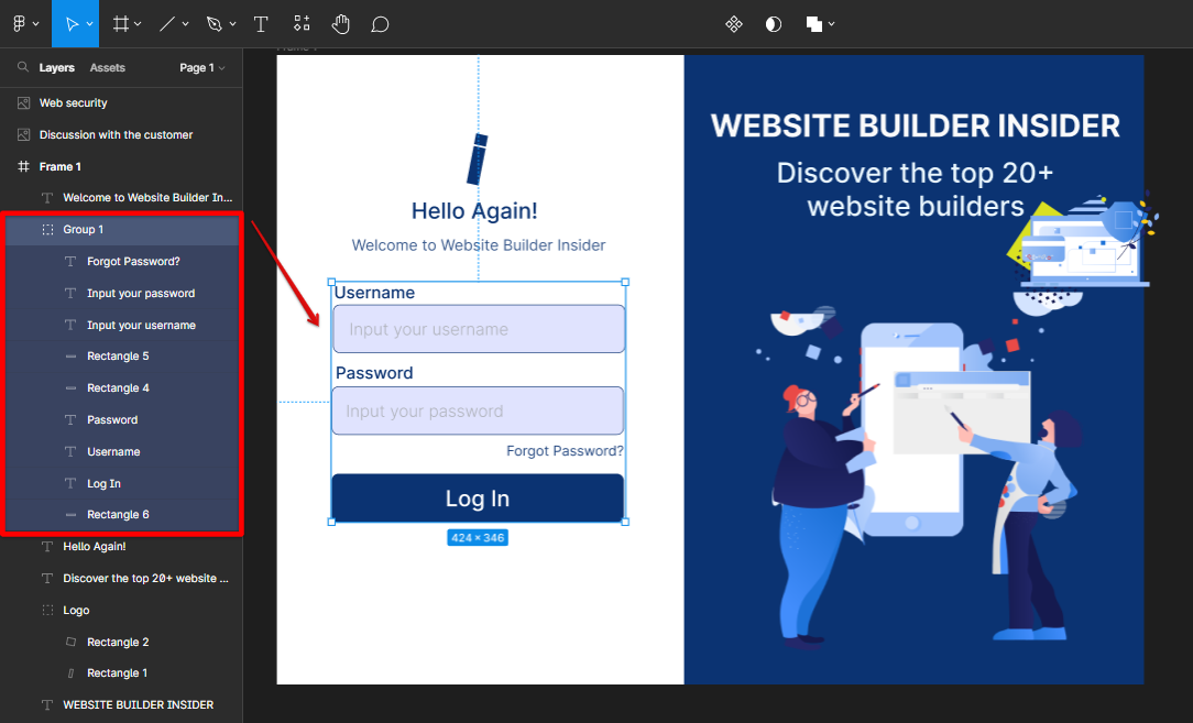 Producing manual input fields figma