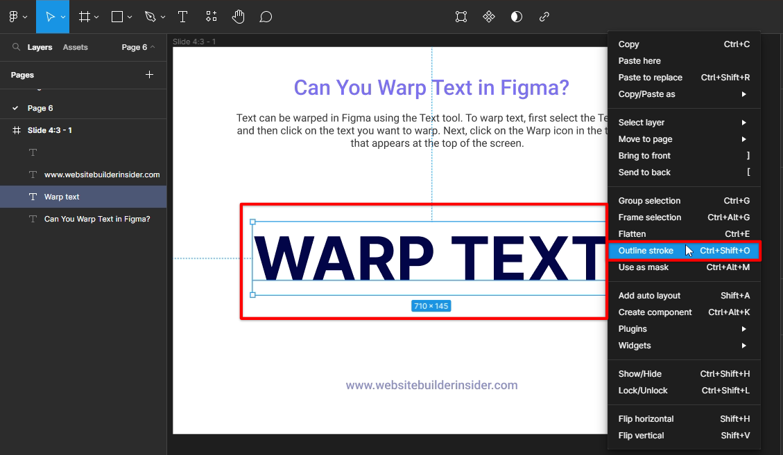 Right click on the text and click FIgma outline stroke tool