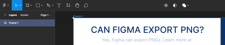Select frame to export Figma