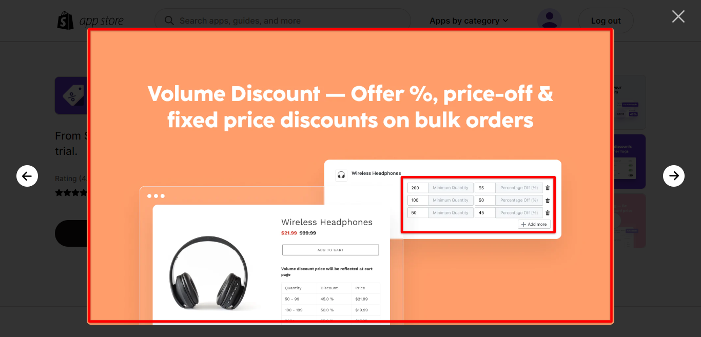 Shopify wholesale quantity & pricing app