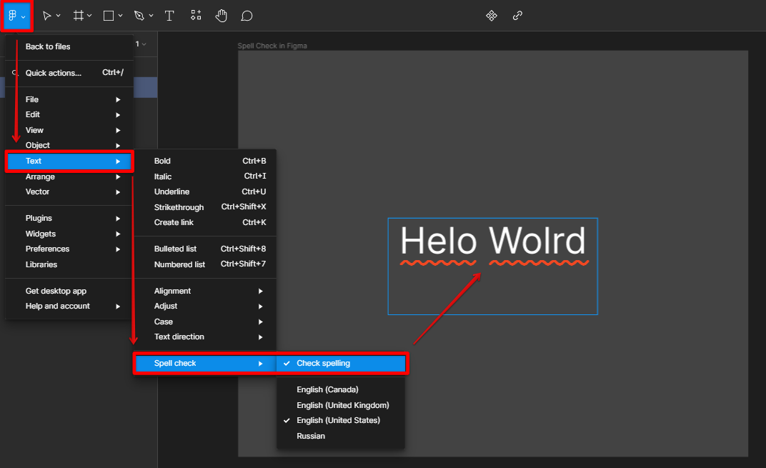 Spell check figma