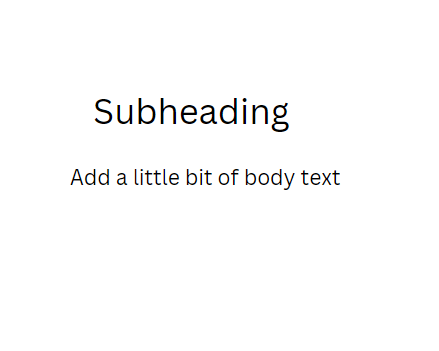subheading body text in Canva