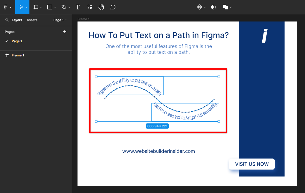 Text followed the path Figma