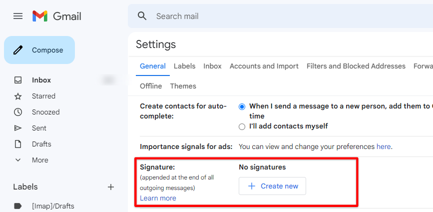 Upload a new Canva email signature to Gmail
