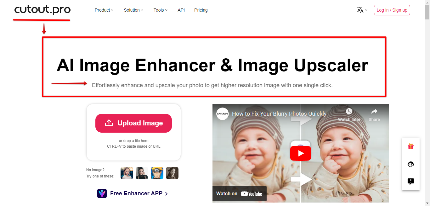 Use trusted image enhancer and photo upscaler software or third party website