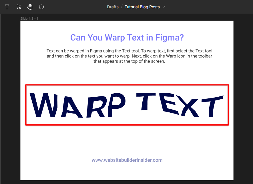 Warp text using warp tools plug-in in Figma